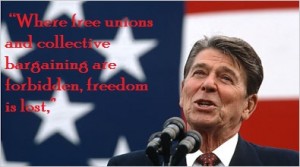 Reagan Supports Unions